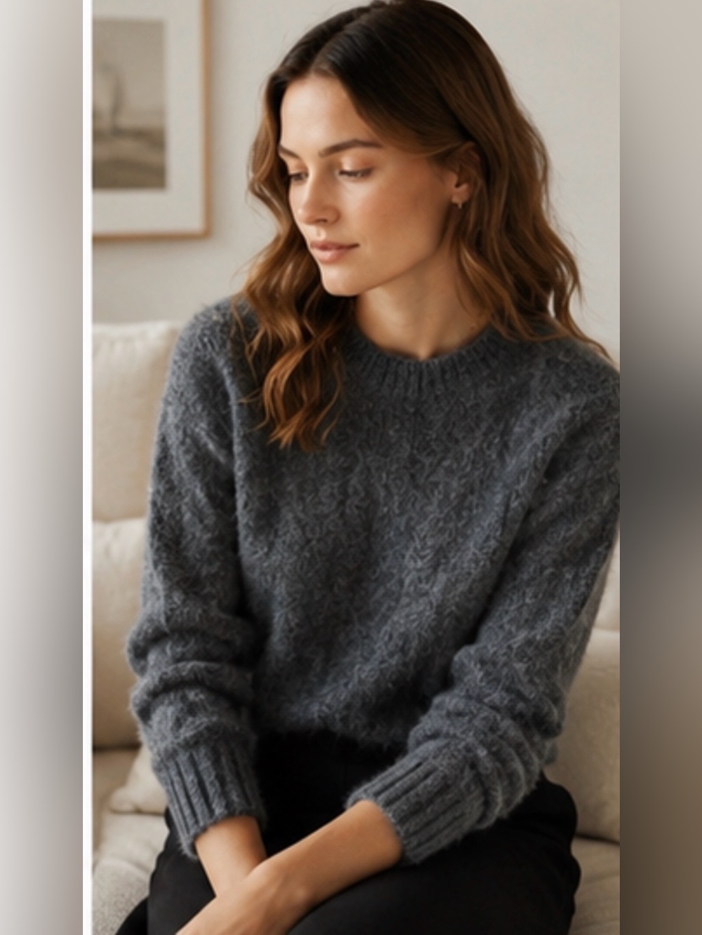 J. Crew Wide-sleeve pointelle crewneck sweater in merino wool top rated XS gray